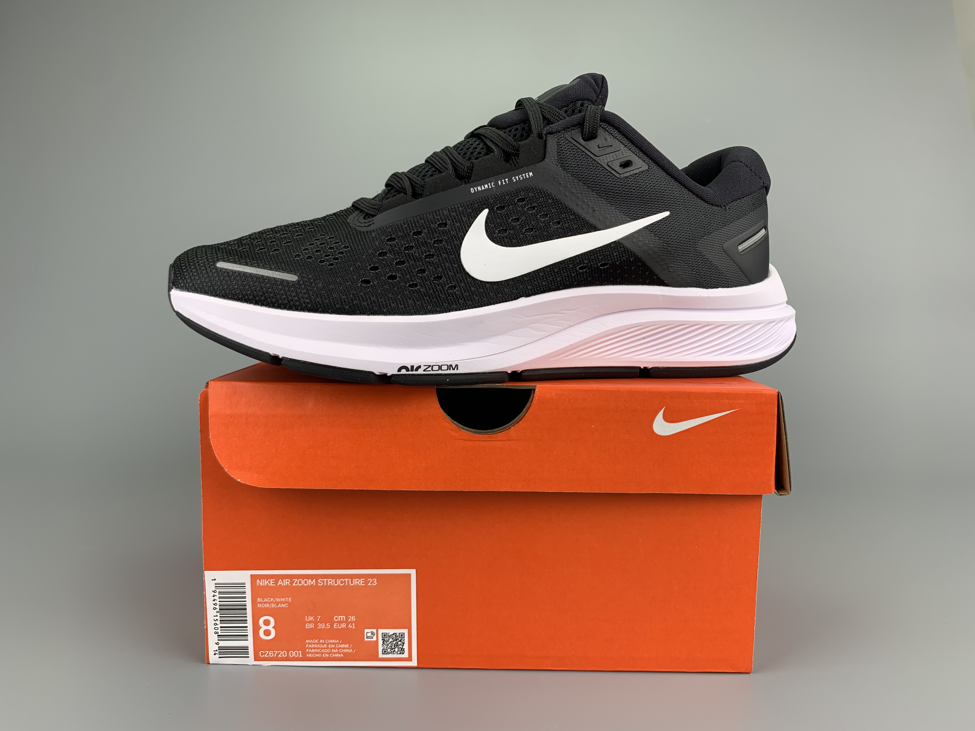 Nike Zoom Structure 23 Black White Shoes - Click Image to Close